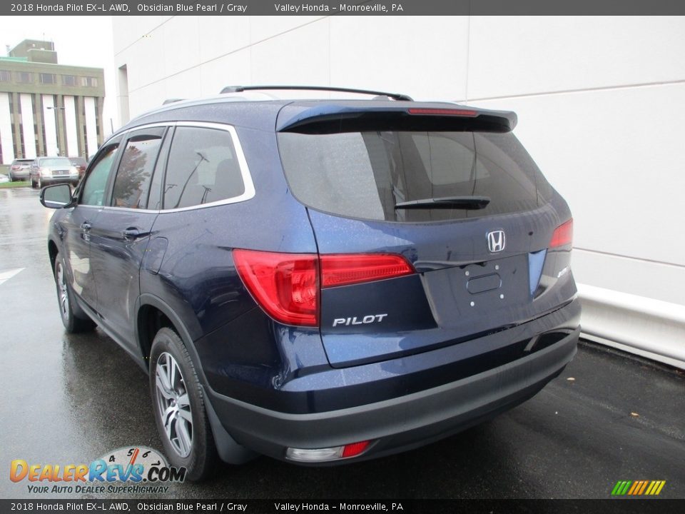 2018 Honda Pilot EX-L AWD Obsidian Blue Pearl / Gray Photo #3