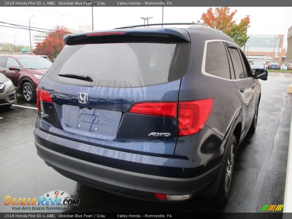 2018 Honda Pilot EX-L AWD Obsidian Blue Pearl / Gray Photo #5