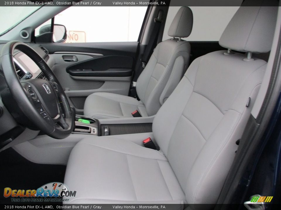 2018 Honda Pilot EX-L AWD Obsidian Blue Pearl / Gray Photo #12