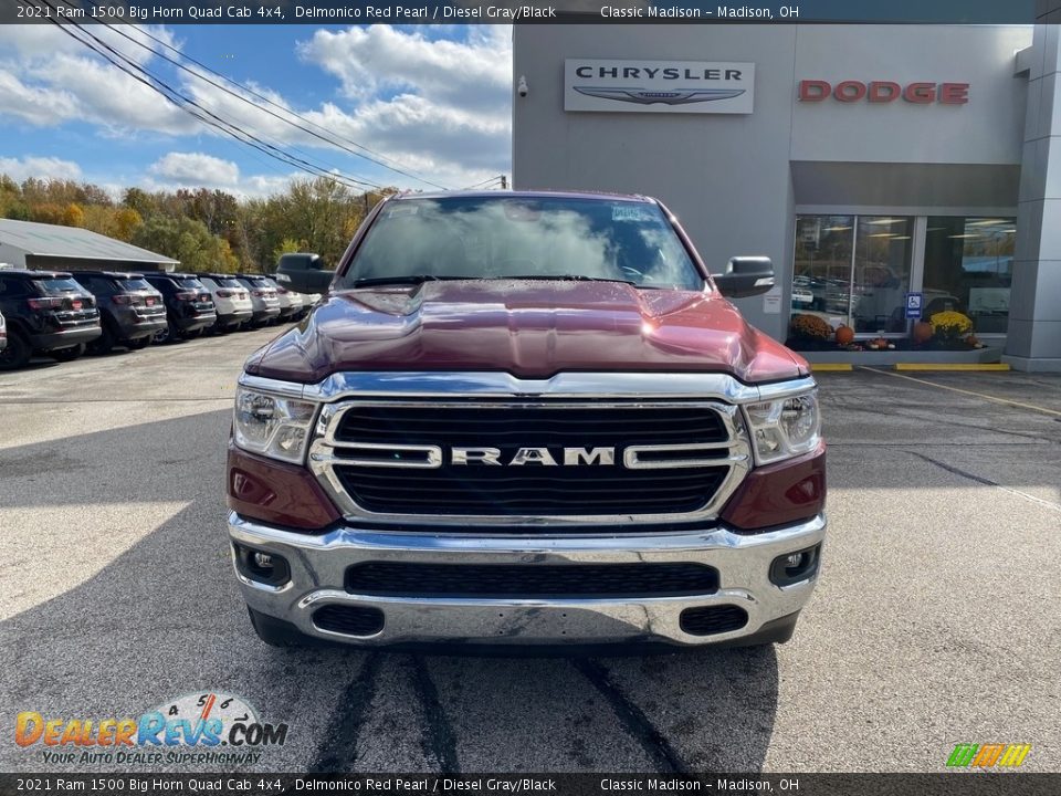 2021 Ram 1500 Big Horn Quad Cab 4x4 Delmonico Red Pearl / Diesel Gray/Black Photo #2