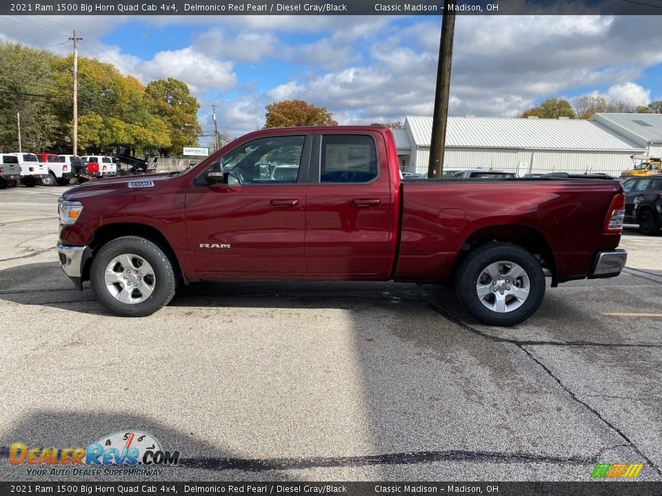 2021 Ram 1500 Big Horn Quad Cab 4x4 Delmonico Red Pearl / Diesel Gray/Black Photo #3