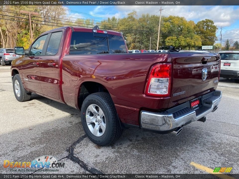 2021 Ram 1500 Big Horn Quad Cab 4x4 Delmonico Red Pearl / Diesel Gray/Black Photo #10