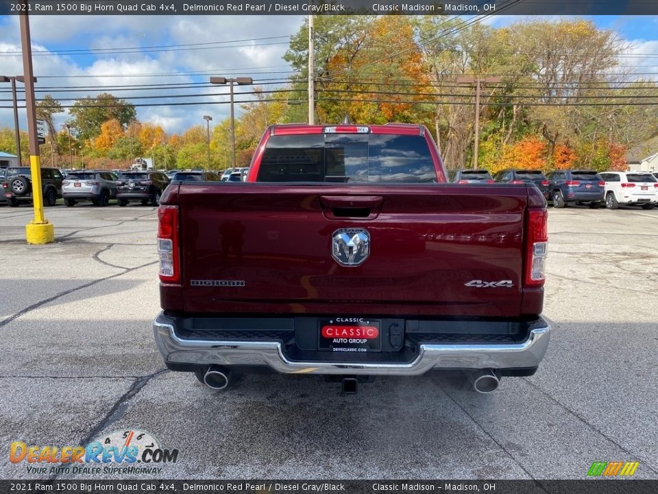 2021 Ram 1500 Big Horn Quad Cab 4x4 Delmonico Red Pearl / Diesel Gray/Black Photo #11