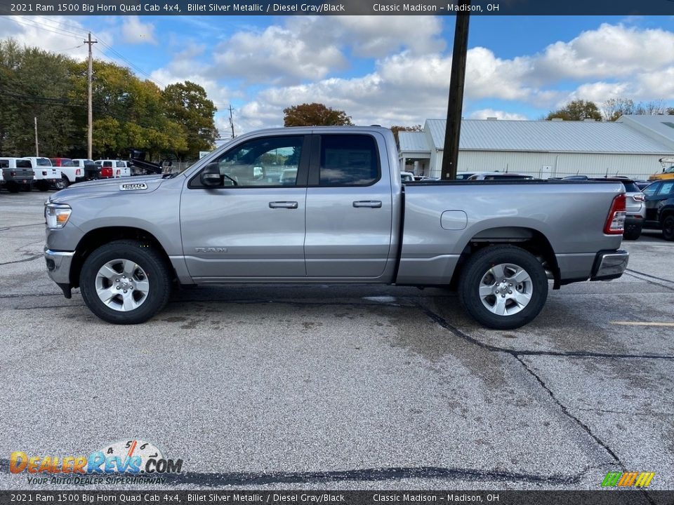 2021 Ram 1500 Big Horn Quad Cab 4x4 Billet Silver Metallic / Diesel Gray/Black Photo #2