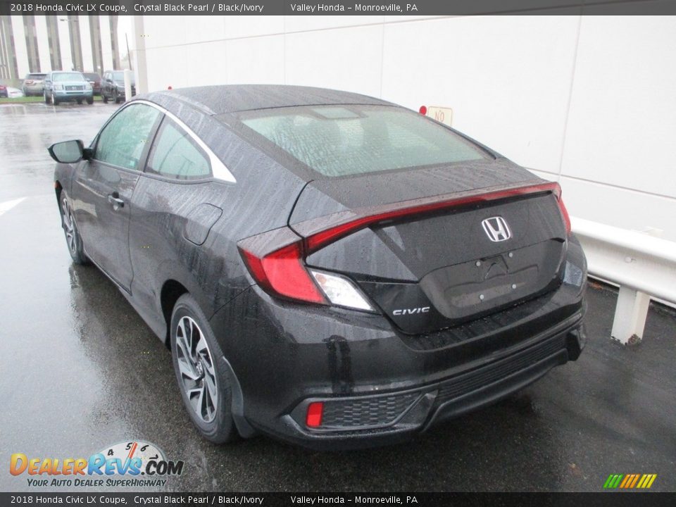 2018 Honda Civic LX Coupe Crystal Black Pearl / Black/Ivory Photo #3