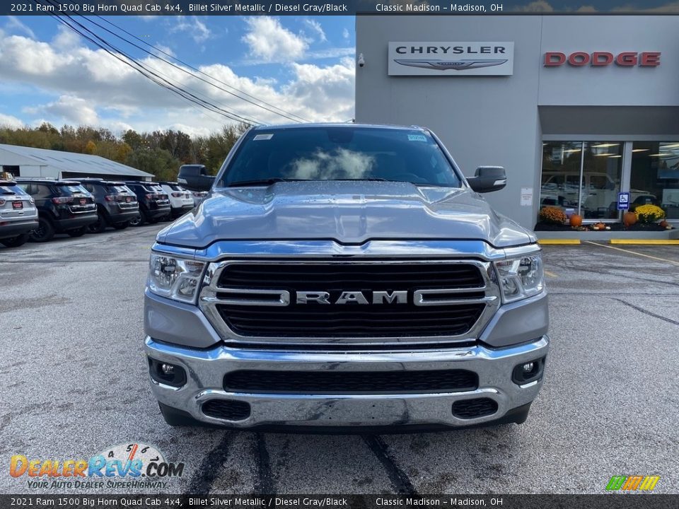 2021 Ram 1500 Big Horn Quad Cab 4x4 Billet Silver Metallic / Diesel Gray/Black Photo #3