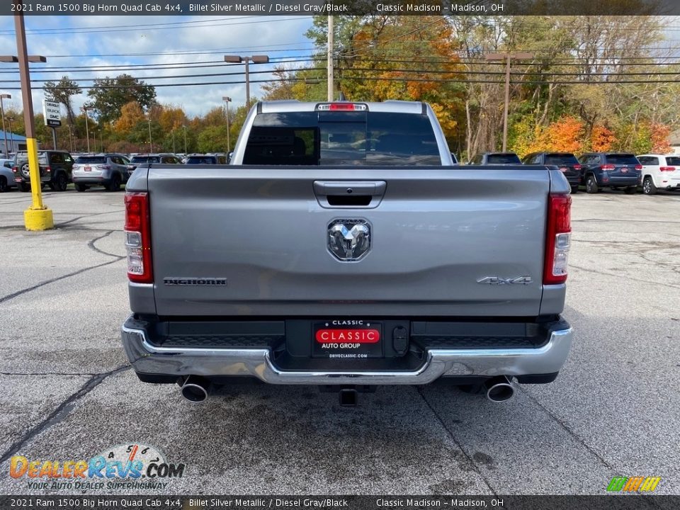 2021 Ram 1500 Big Horn Quad Cab 4x4 Billet Silver Metallic / Diesel Gray/Black Photo #9