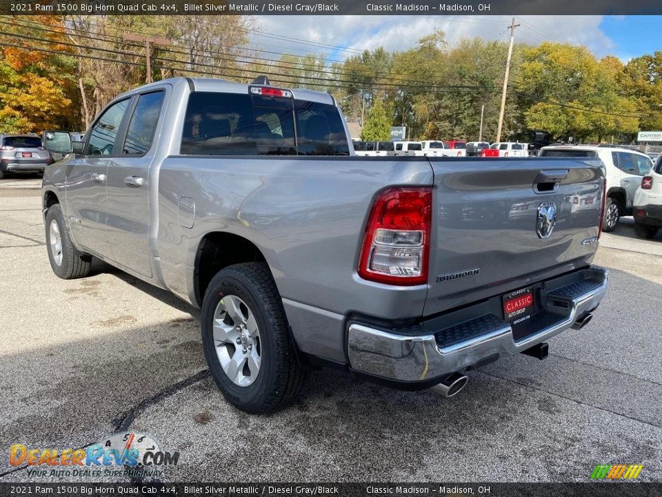 2021 Ram 1500 Big Horn Quad Cab 4x4 Billet Silver Metallic / Diesel Gray/Black Photo #10