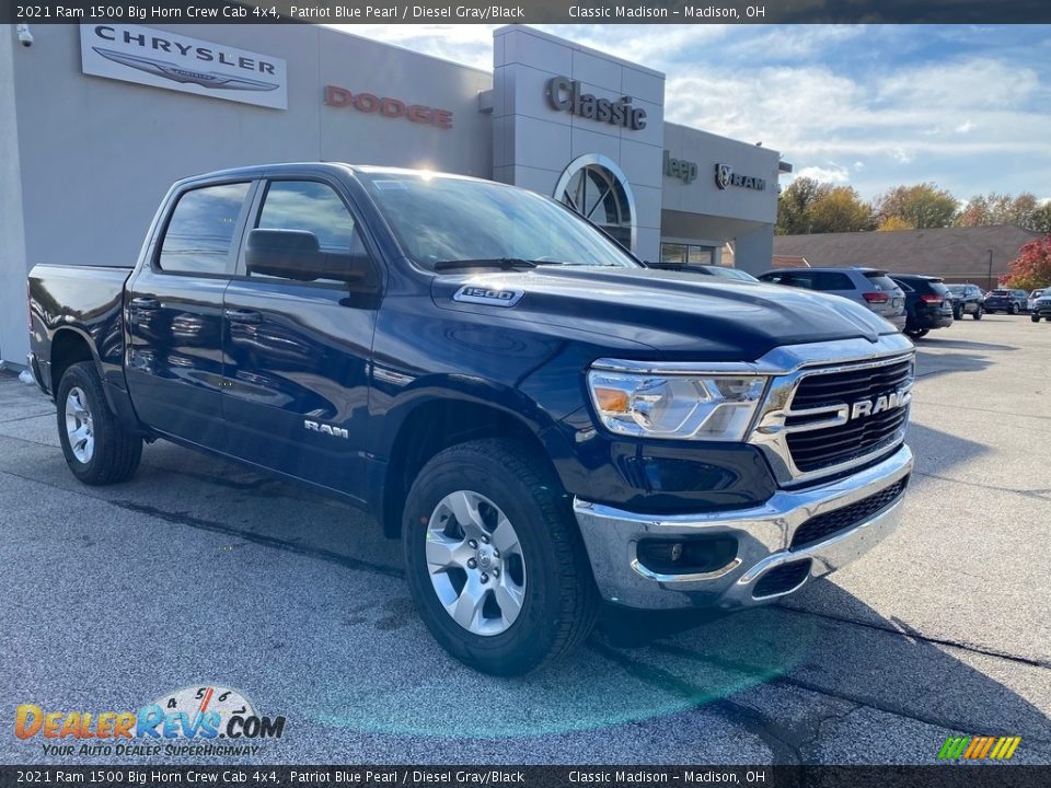 2021 Ram 1500 Big Horn Crew Cab 4x4 Patriot Blue Pearl / Diesel Gray/Black Photo #1