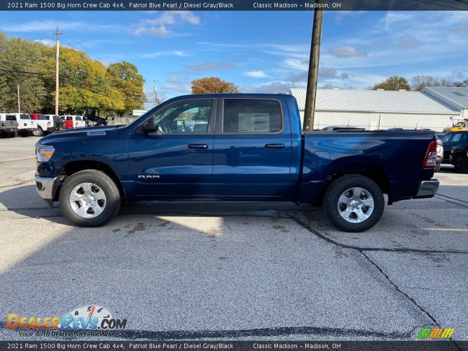 2021 Ram 1500 Big Horn Crew Cab 4x4 Patriot Blue Pearl / Diesel Gray/Black Photo #3