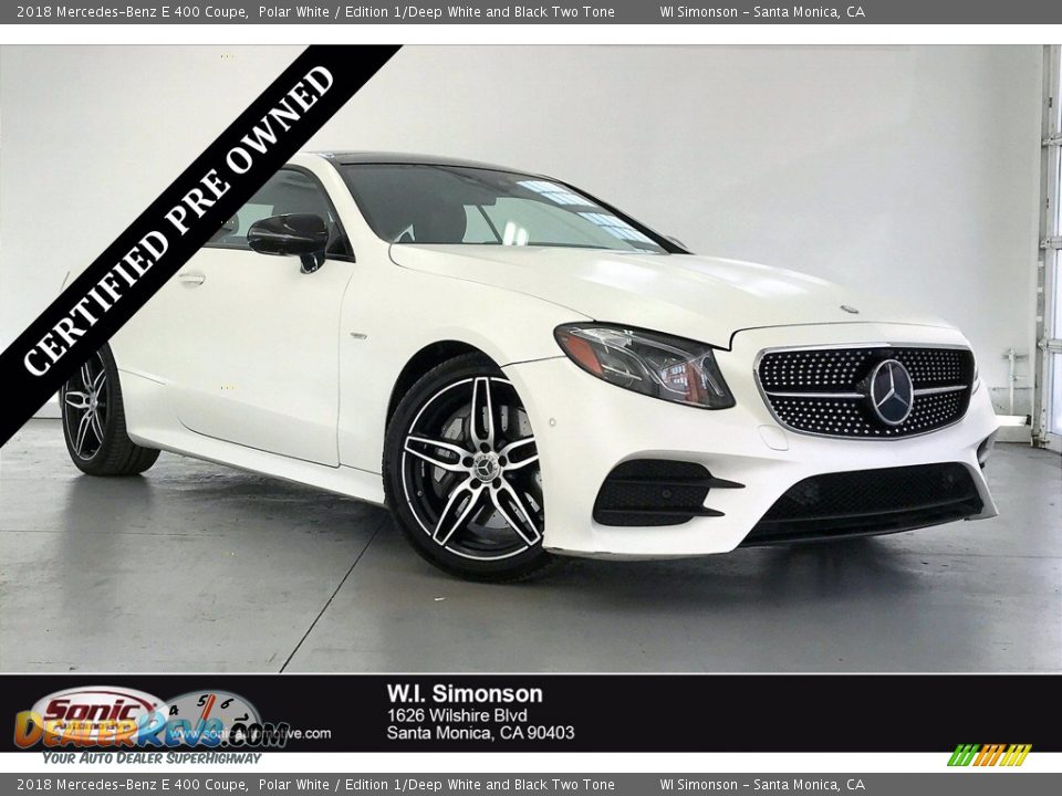 2018 Mercedes-Benz E 400 Coupe Polar White / Edition 1/Deep White and Black Two Tone Photo #1