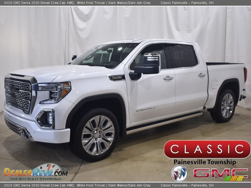 2020 GMC Sierra 1500 Denali Crew Cab 4WD White Frost Tricoat / Dark Walnut/Dark Ash Gray Photo #1