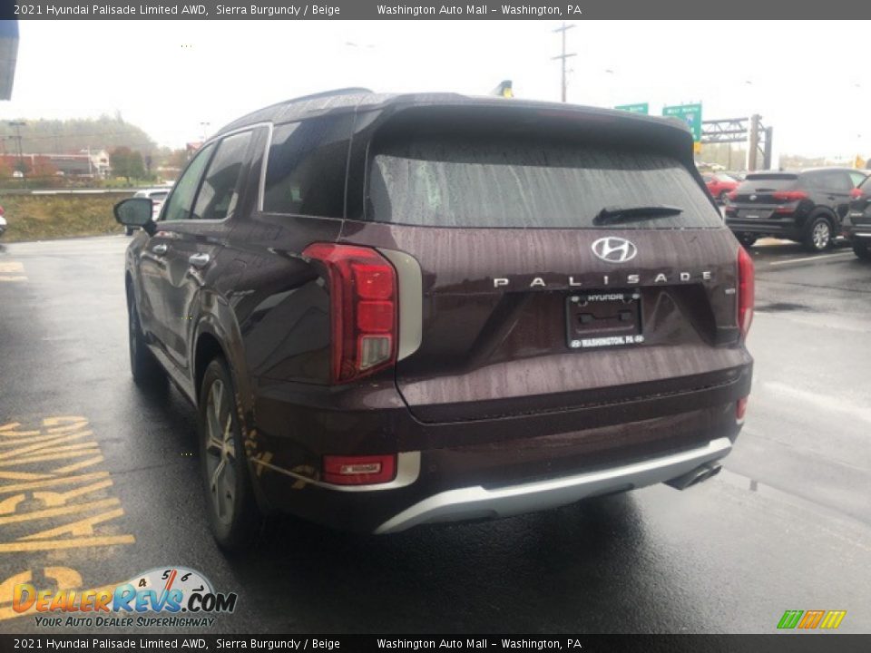 2021 Hyundai Palisade Limited AWD Sierra Burgundy / Beige Photo #3