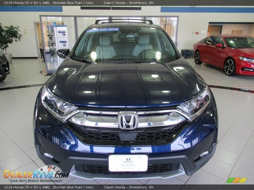 2018 Honda CR-V EX-L AWD Obsidian Blue Pearl / Ivory Photo #2