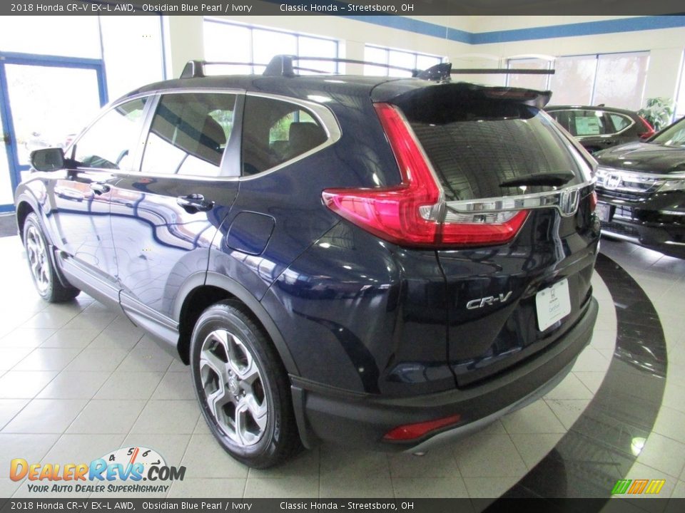 2018 Honda CR-V EX-L AWD Obsidian Blue Pearl / Ivory Photo #9