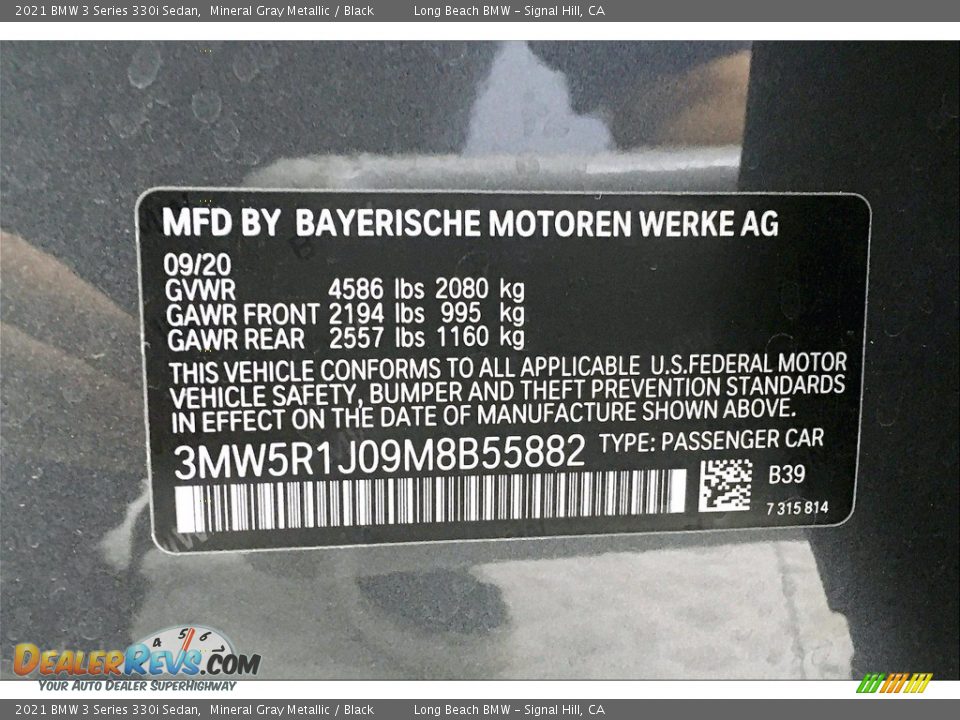 2021 BMW 3 Series 330i Sedan Mineral Gray Metallic / Black Photo #18