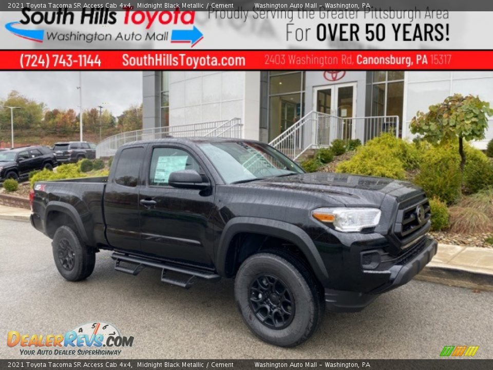 2021 Toyota Tacoma SR Access Cab 4x4 Midnight Black Metallic / Cement Photo #1