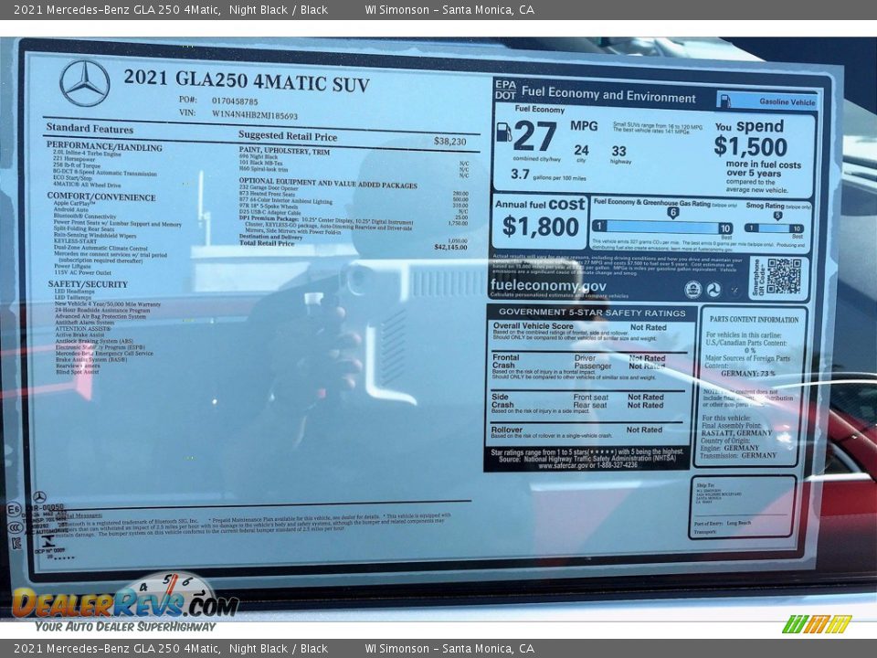 2021 Mercedes-Benz GLA 250 4Matic Night Black / Black Photo #11