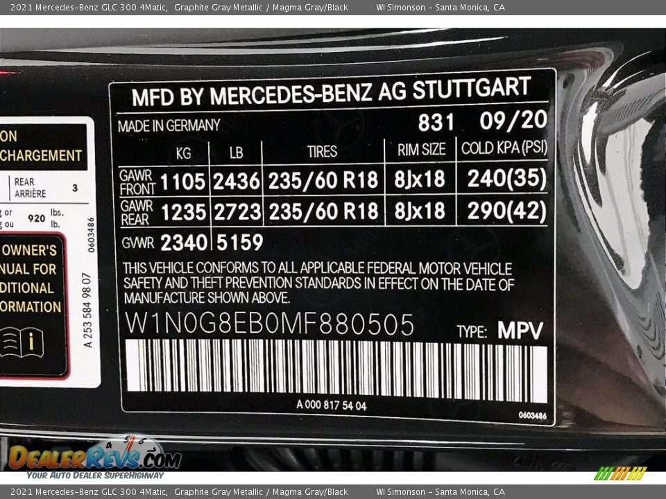 2021 Mercedes-Benz GLC 300 4Matic Graphite Gray Metallic / Magma Gray/Black Photo #11