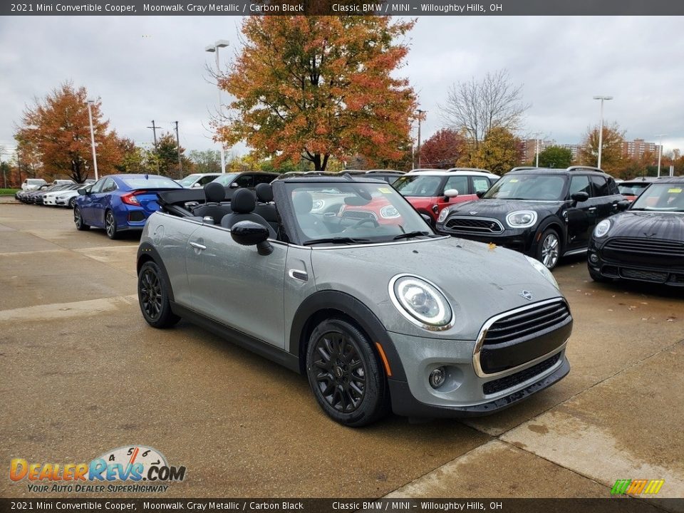 2021 Mini Convertible Cooper Moonwalk Gray Metallic / Carbon Black Photo #1