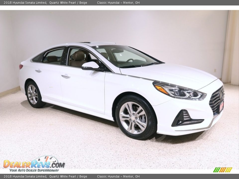 2018 Hyundai Sonata Limited Quartz White Pearl / Beige Photo #1