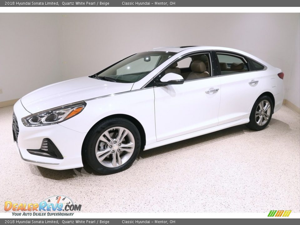 2018 Hyundai Sonata Limited Quartz White Pearl / Beige Photo #3