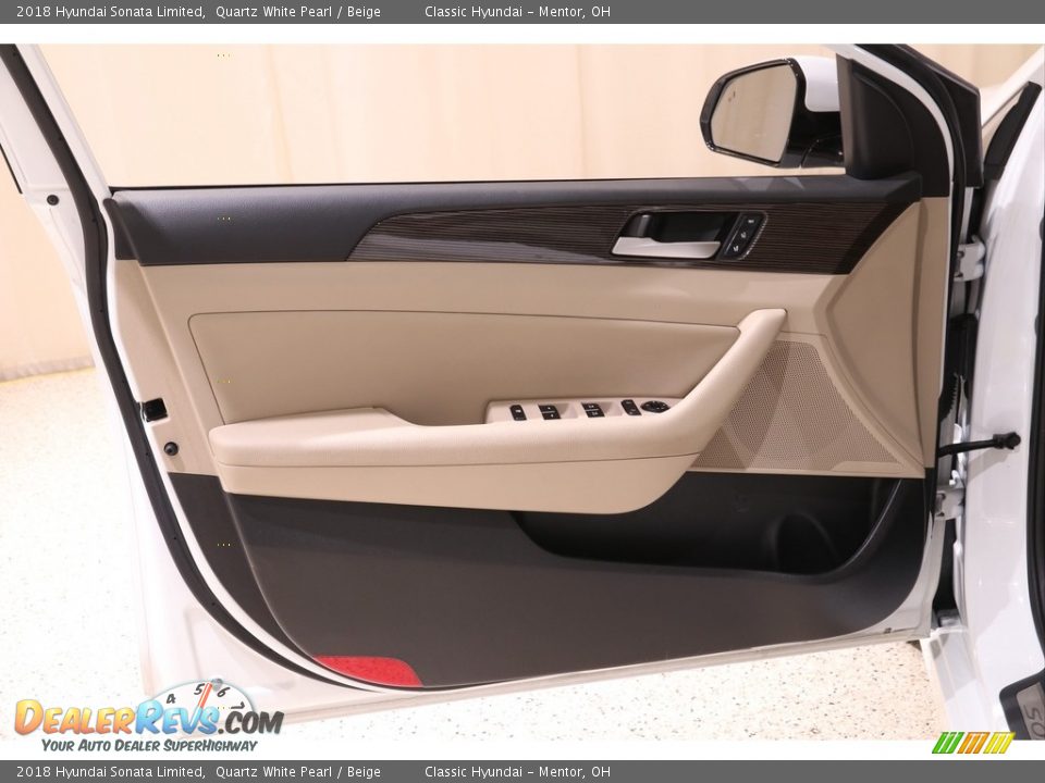 2018 Hyundai Sonata Limited Quartz White Pearl / Beige Photo #4