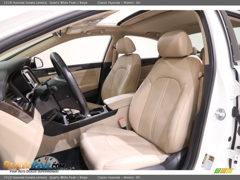 2018 Hyundai Sonata Limited Quartz White Pearl / Beige Photo #5