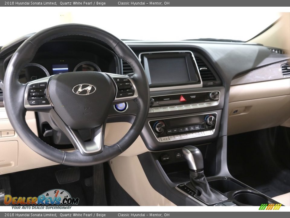 2018 Hyundai Sonata Limited Quartz White Pearl / Beige Photo #6