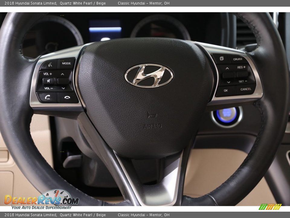 2018 Hyundai Sonata Limited Quartz White Pearl / Beige Photo #8