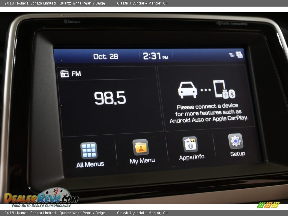 2018 Hyundai Sonata Limited Quartz White Pearl / Beige Photo #10