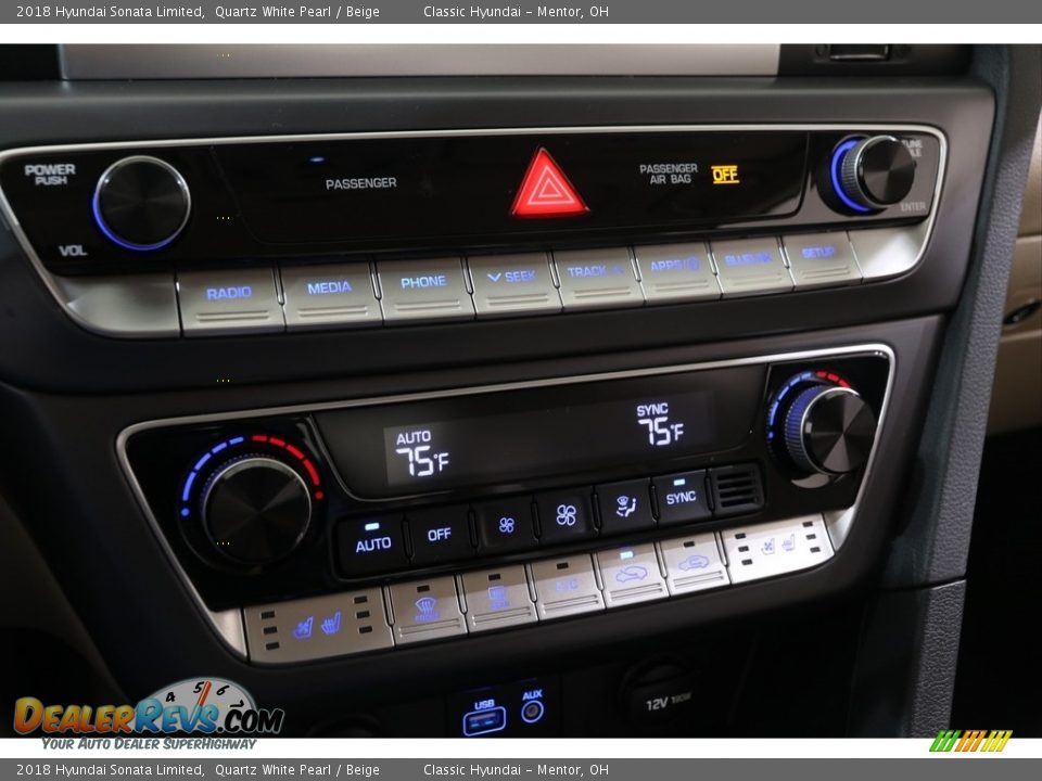 2018 Hyundai Sonata Limited Quartz White Pearl / Beige Photo #16