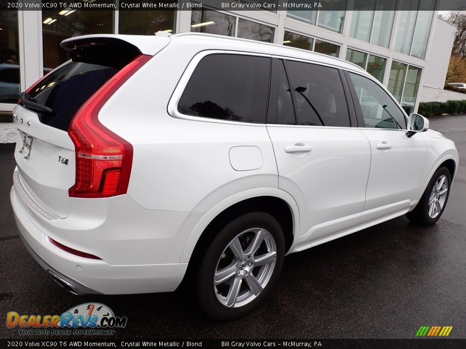 2020 Volvo XC90 T6 AWD Momentum Crystal White Metallic / Blond Photo #2