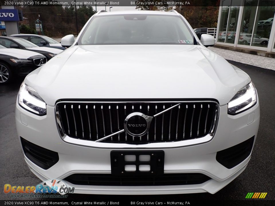 2020 Volvo XC90 T6 AWD Momentum Crystal White Metallic / Blond Photo #9