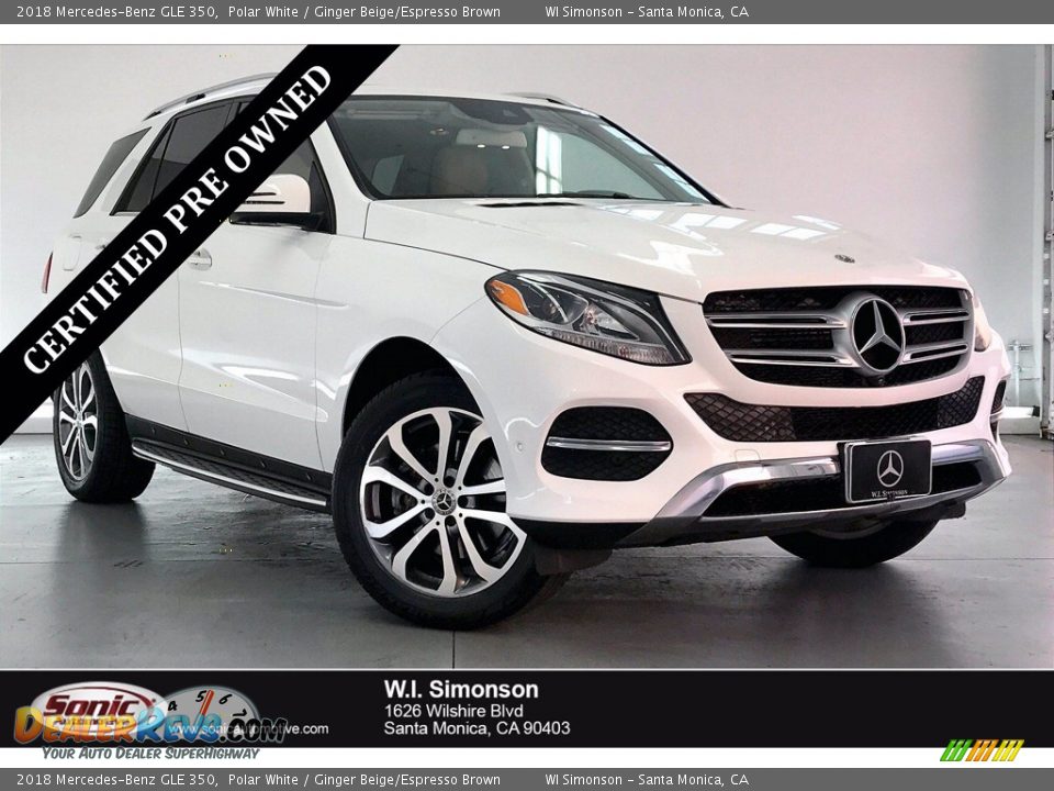 2018 Mercedes-Benz GLE 350 Polar White / Ginger Beige/Espresso Brown Photo #1