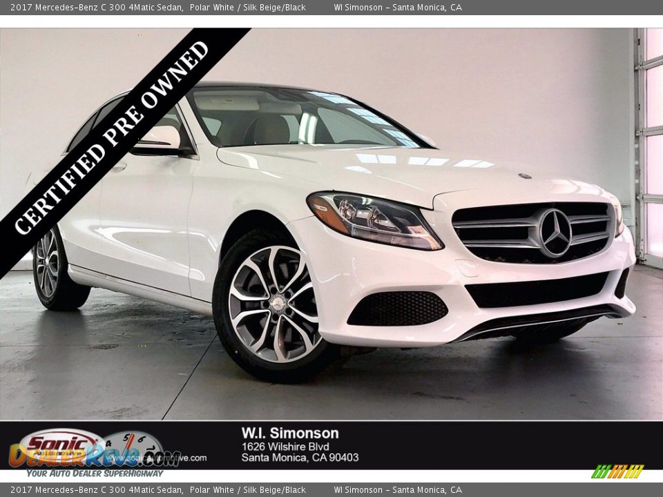 2017 Mercedes-Benz C 300 4Matic Sedan Polar White / Silk Beige/Black Photo #1