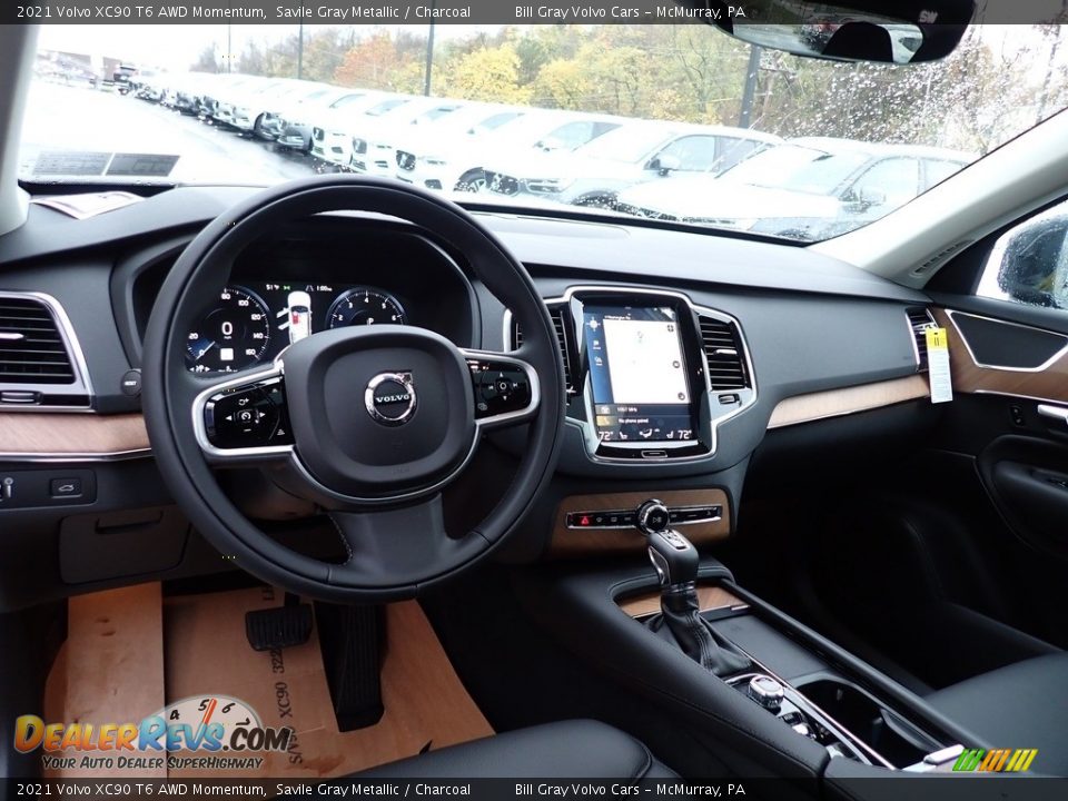 Charcoal Interior - 2021 Volvo XC90 T6 AWD Momentum Photo #9