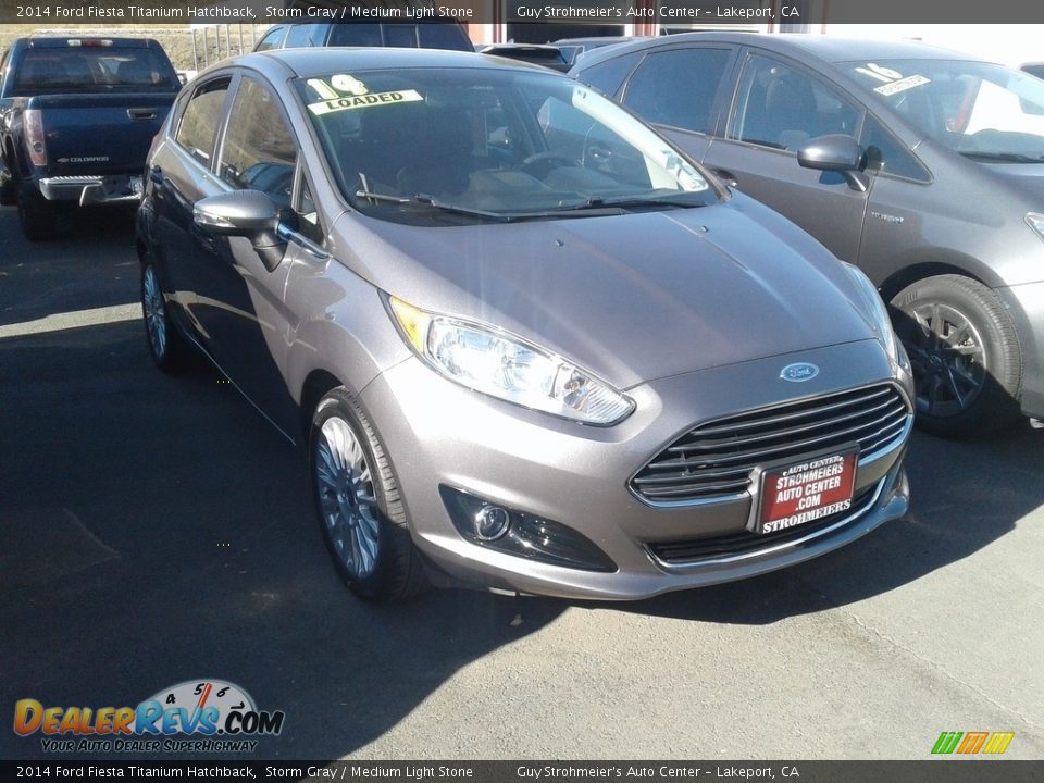 2014 Ford Fiesta Titanium Hatchback Storm Gray / Medium Light Stone Photo #1