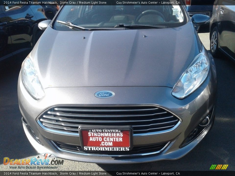 2014 Ford Fiesta Titanium Hatchback Storm Gray / Medium Light Stone Photo #2