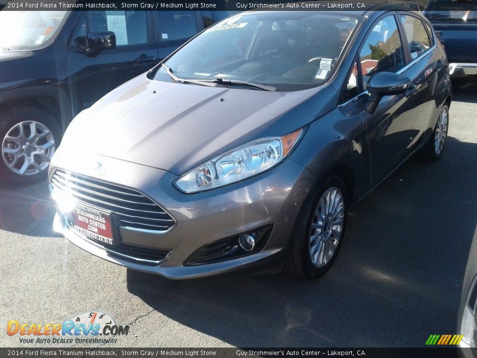 2014 Ford Fiesta Titanium Hatchback Storm Gray / Medium Light Stone Photo #3