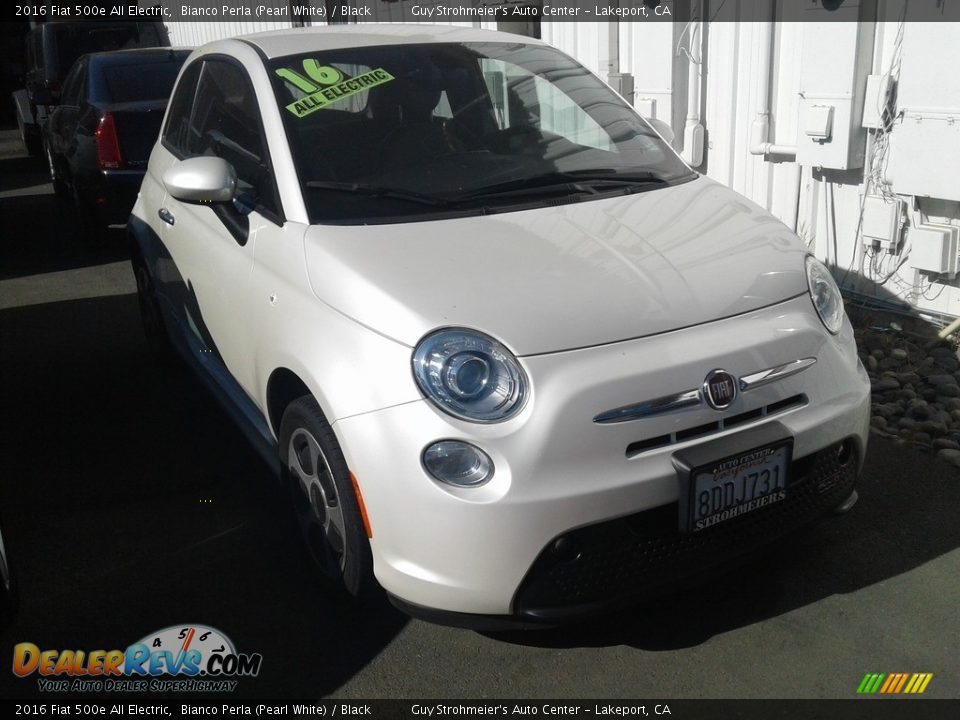 Bianco Perla (Pearl White) 2016 Fiat 500e All Electric Photo #1