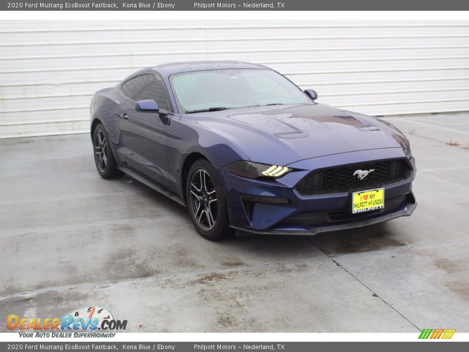 2020 Ford Mustang EcoBoost Fastback Kona Blue / Ebony Photo #2