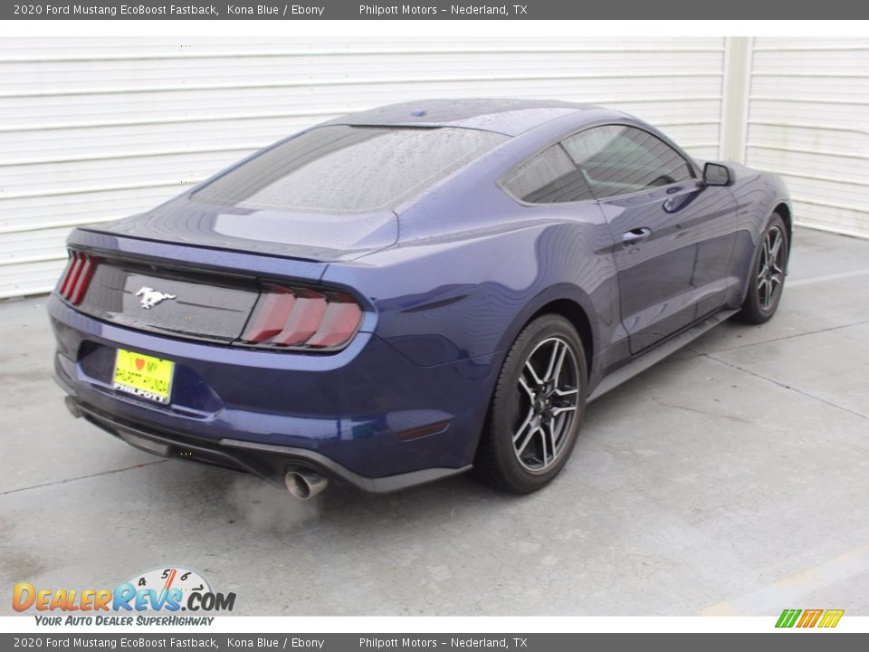 2020 Ford Mustang EcoBoost Fastback Kona Blue / Ebony Photo #10