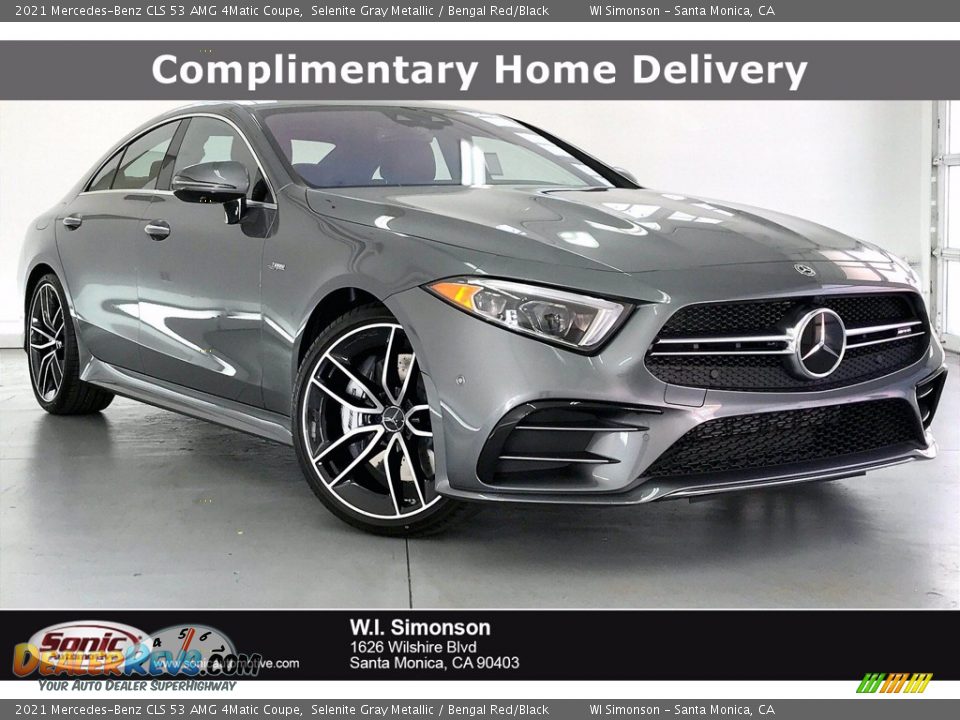 2021 Mercedes-Benz CLS 53 AMG 4Matic Coupe Selenite Gray Metallic / Bengal Red/Black Photo #1