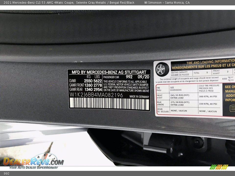 Mercedes-Benz Color Code 992 Selenite Gray Metallic