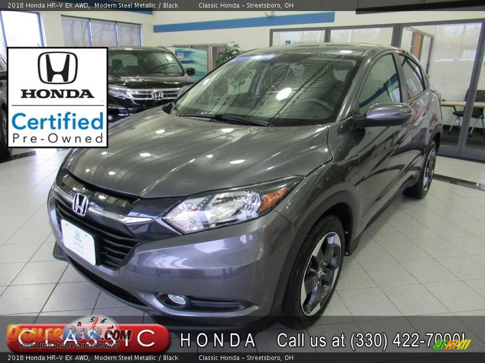 2018 Honda HR-V EX AWD Modern Steel Metallic / Black Photo #1