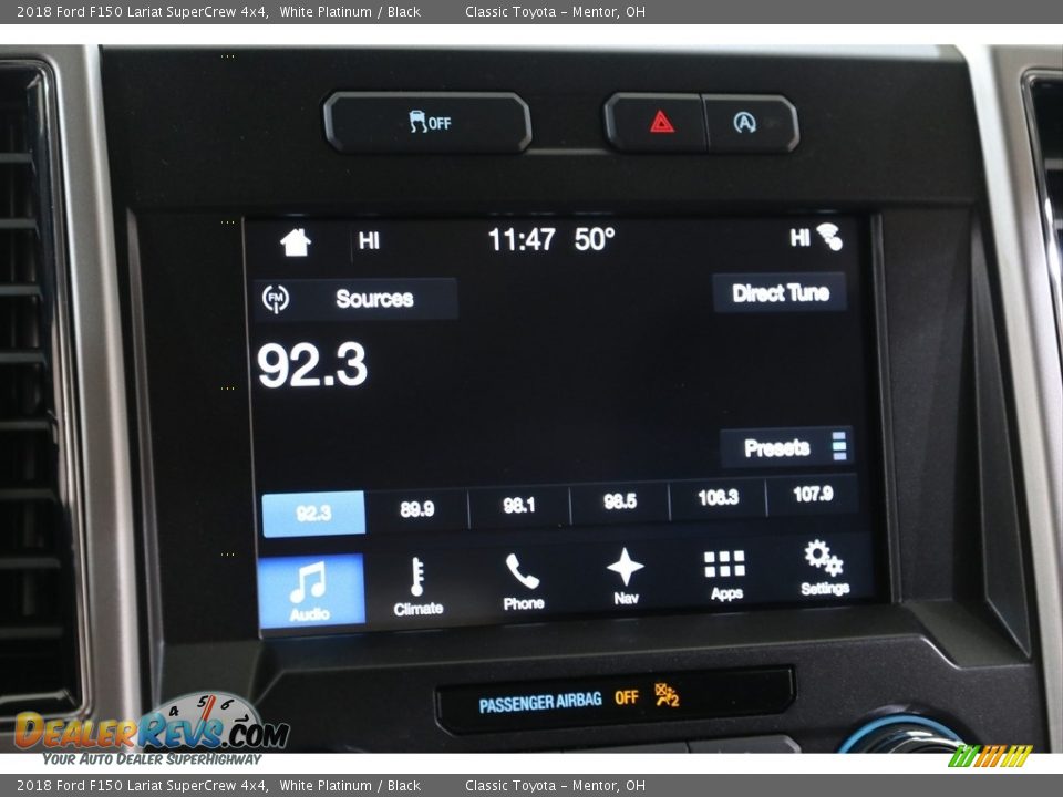 2018 Ford F150 Lariat SuperCrew 4x4 White Platinum / Black Photo #11