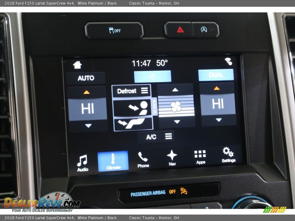 2018 Ford F150 Lariat SuperCrew 4x4 White Platinum / Black Photo #12