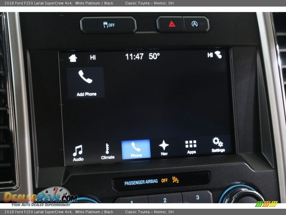 2018 Ford F150 Lariat SuperCrew 4x4 White Platinum / Black Photo #13