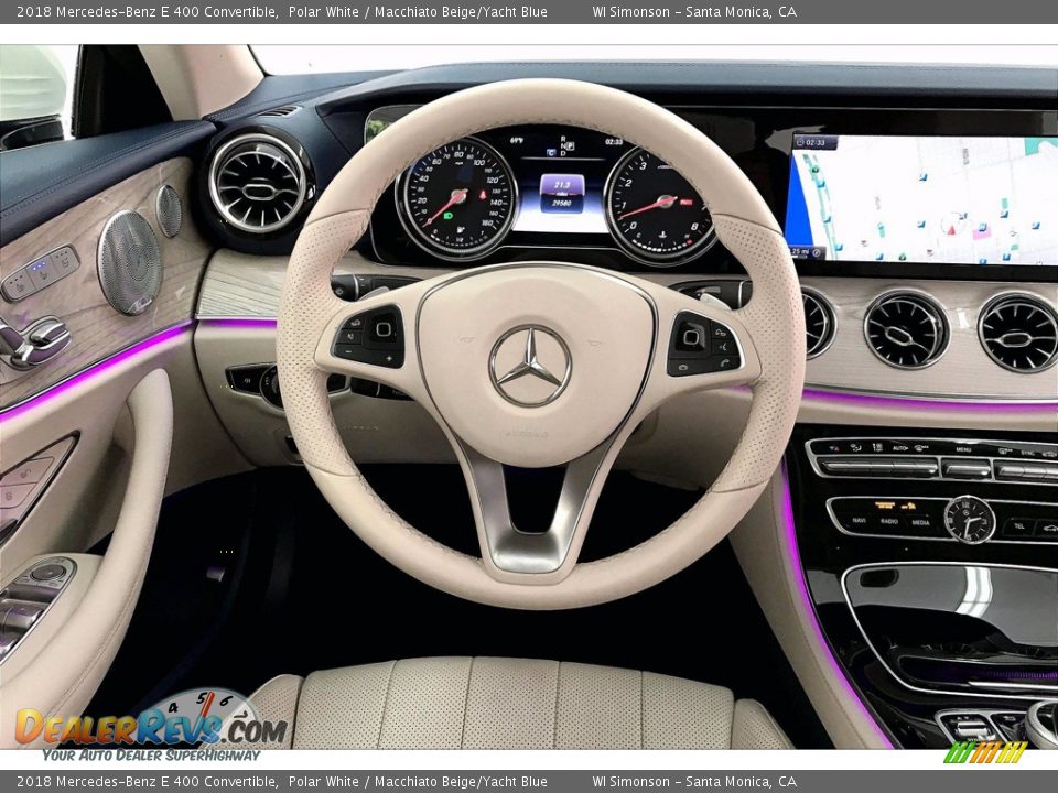 2018 Mercedes-Benz E 400 Convertible Polar White / Macchiato Beige/Yacht Blue Photo #4